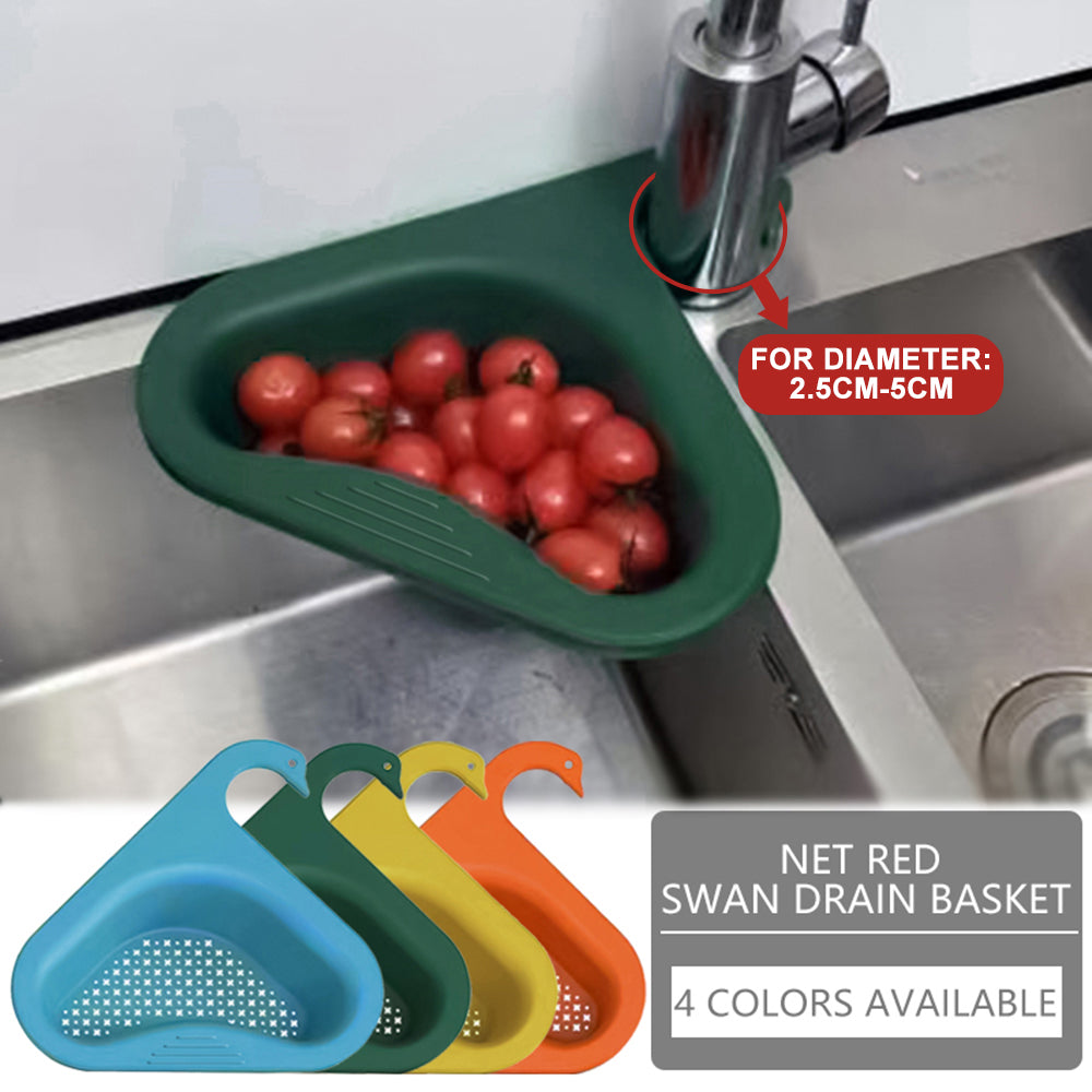 Cesto de drenaje colgante para fregadero, filtro de frutas y verduras, cesta de drenaje para cocina, cesta de drenaje de cisne para separación de residuos secos y húmedos