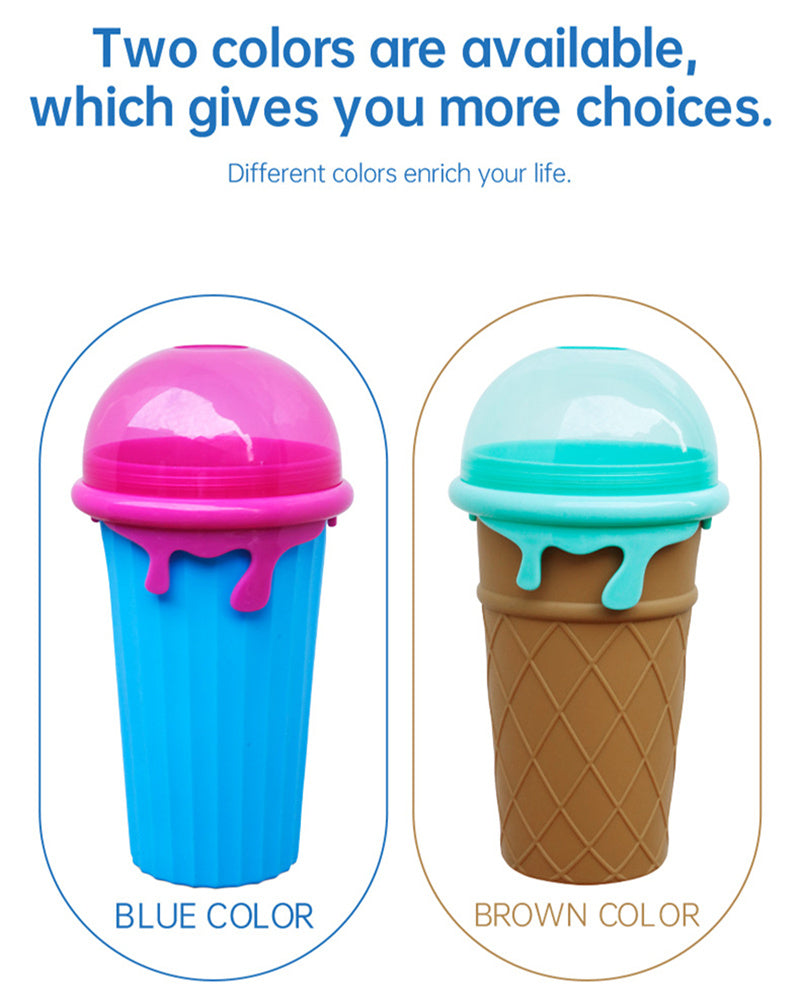 Vaso para granizados de gran capacidad de 500 ml, botella de agua de jugo casero para exprimir en verano, taza de arena para batidos congelados rápidamente, taza mágica de granizados de helado de enfriamiento rápido, aparatos de cocina