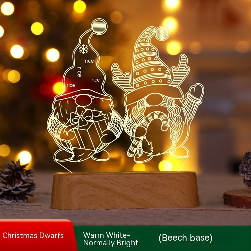 Decoración de Navidad Lámpara 3D Acrílico LED Luces Nocturnas Año Nuevo Día de San Valentín Regalo de Navidad para Niños Adornos Navideños