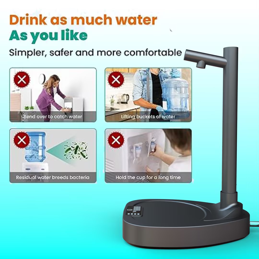 Dispensador de agua con extensión Tupe, dispensador automático de agua embotellada de escritorio, dispensador de agua recargable con soporte