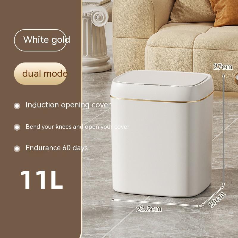 Bote de Basura Inteligente con Tapa para Dormitorio y Sala de Estar, Caja de Almacenamiento de Cocina, Bote de Basura con Inducción, Caja Pequeña para Coche, Cubo de Basura Inteligente Automático, Contenedor de Basura Inteligente