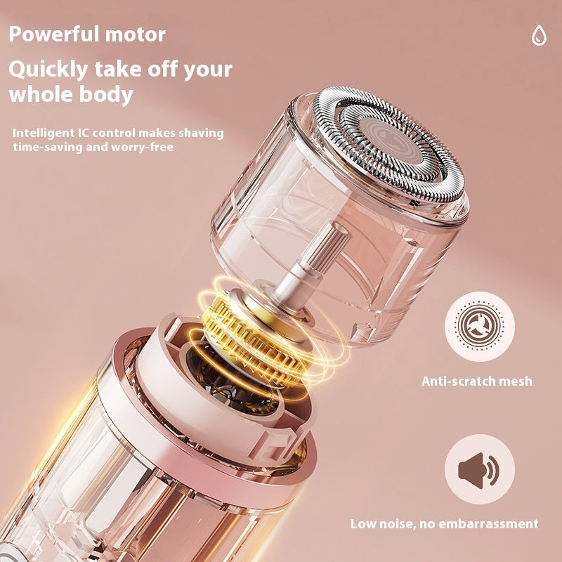 Depiladora eléctrica de doble cabezal, indolora para mujer, dispositivo de depilación para bikini, recortador automático de vello en axilas, rostro, labios y piernas