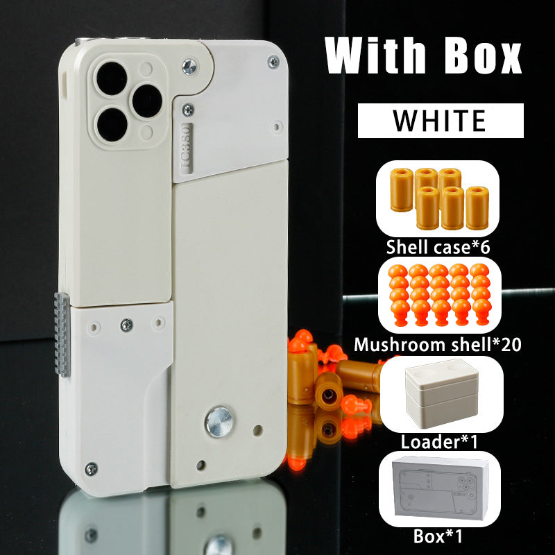 Pistola Plegable con Bala Automática, Juguete Lanza Carcasas, Creativo Juguete de Bala Blanda, Pistola con Apariencia de Teléfono Móvil, Juguete Interactivo para Niños al Aire Libre