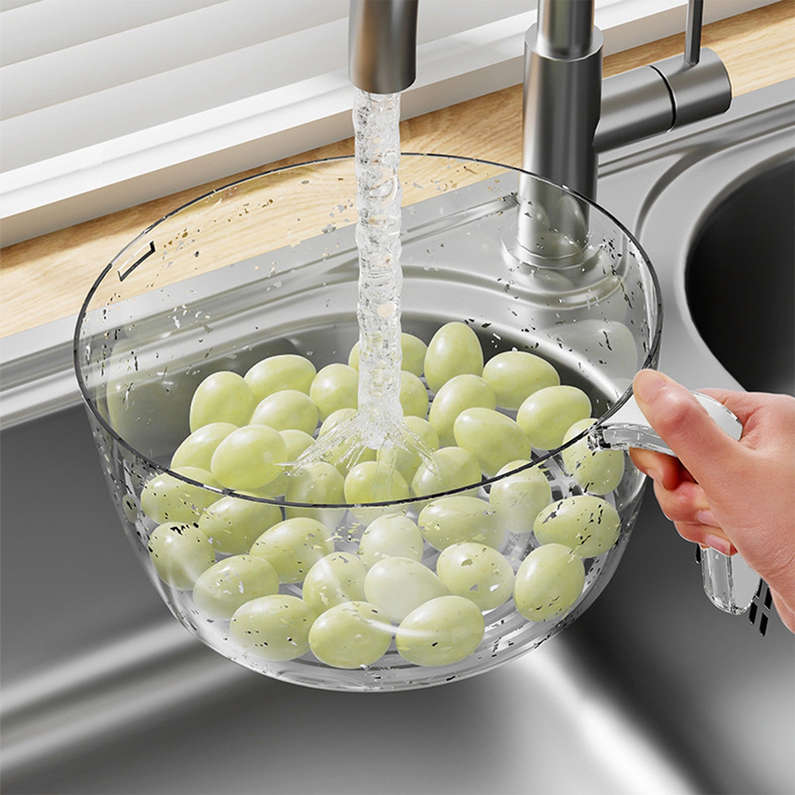 Cuenco de drenaje multifuncional para cocina doméstica, cesta de lavado de arroz y frutas, cesta de verduras, lavado, aparatos de cocina multifunción