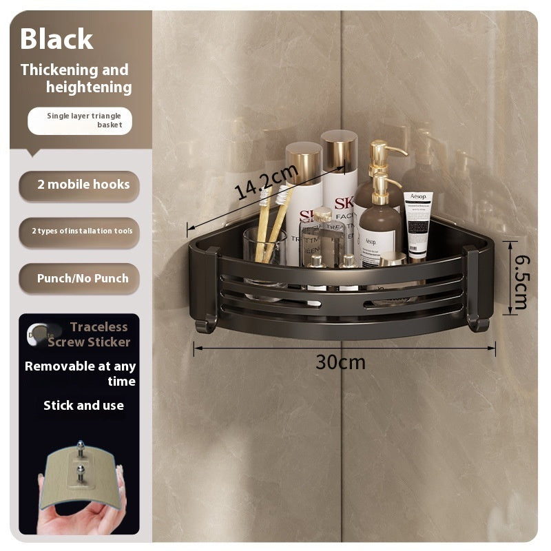 Estante triangular portátil elevado para almacenamiento de baño