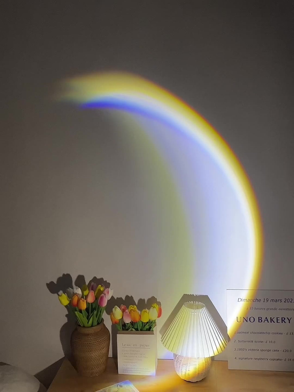 INS Lámpara Luna USB LED Arcoíris Neón Luz Nocturna Atardecer Proyector Fotografía Iluminación Ambiente de Pared Para Dormitorio Decoración del Hogar