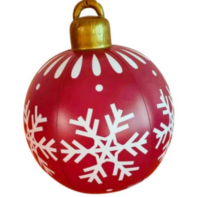 Bolas de adorno navideño de PVC para exteriores de 60 CM, bolas decoradas inflables de PVC, bolas gigantes grandes, adornos para árboles de Navidad, juguete de bola