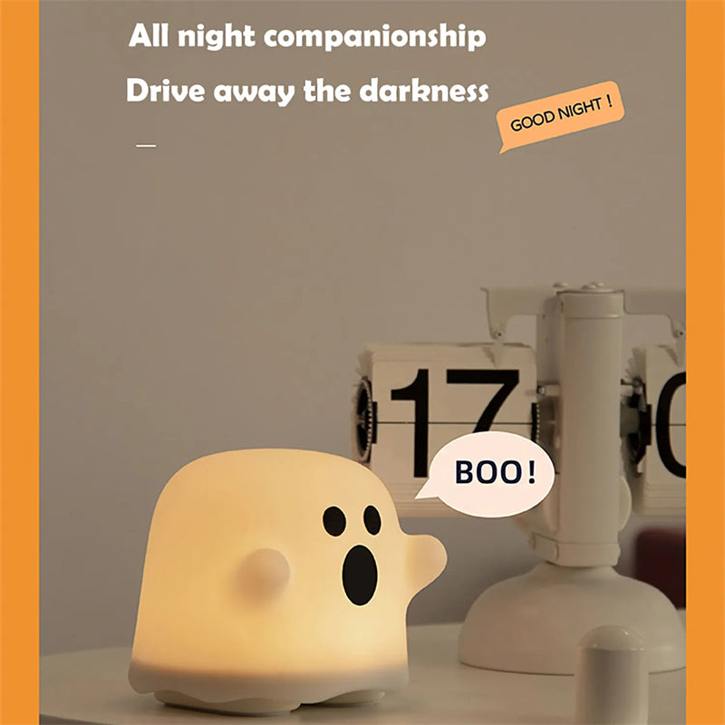 Lámpara de noche de silicona para decoración del hogar, lámpara LED con sensor táctil para mesita de noche, dormitorios de niñas, decoración de sala de estar, regalo de cumpleaños para niños, decoraciones de Halloween