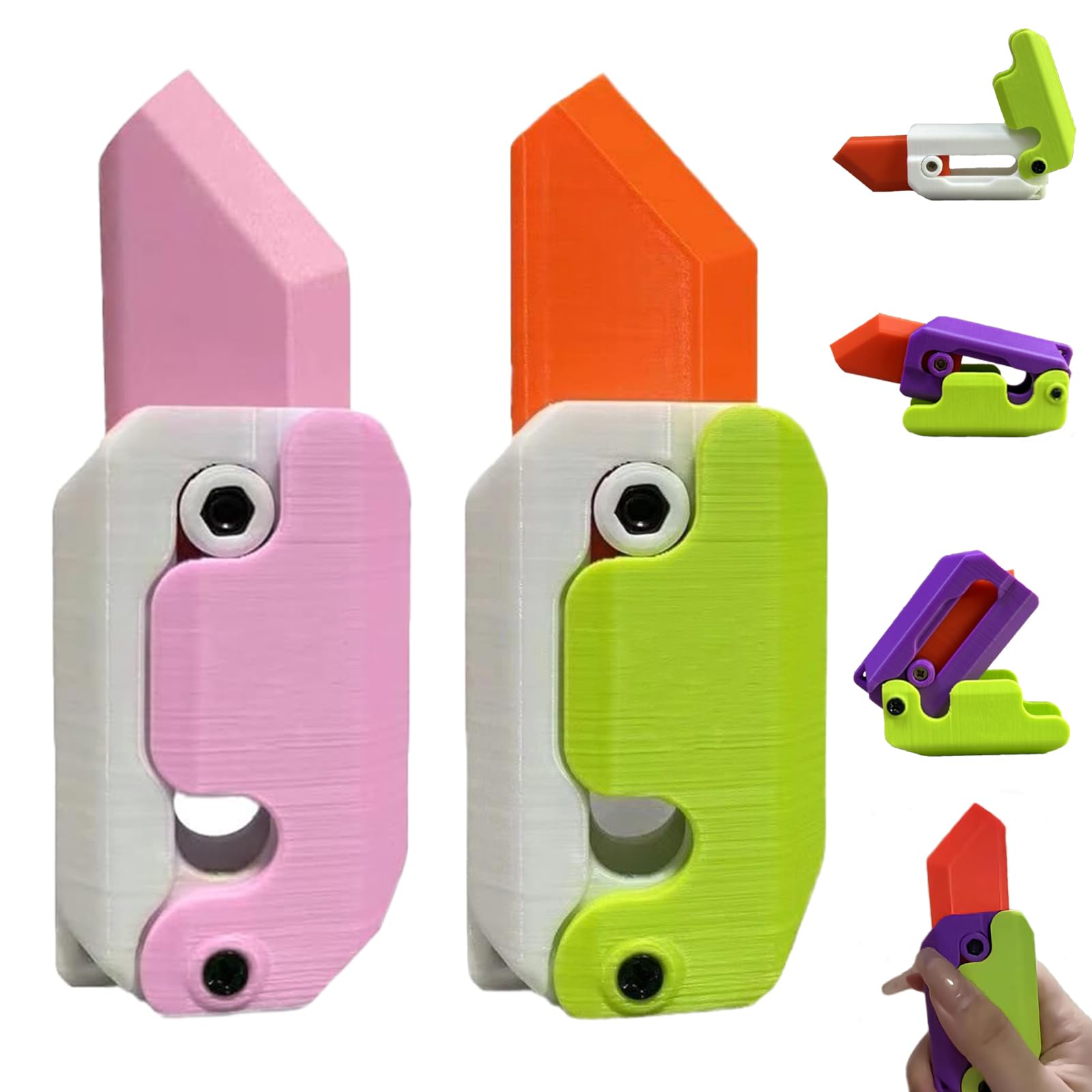 Impresión 3D Gravedad Cubo Salto Pequeño Rábano Cuchillo Mini Modelo Premio Estudiantil Colgante Juguete de Descompresión Para Niños Regalo