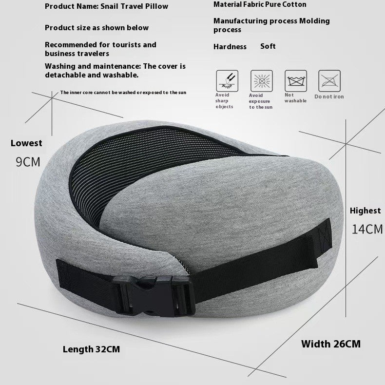 Almohada de viaje para el cuello de espuma viscoelástica suave, en forma de U, soporte ajustable, para dormir cómodamente en avión, coche, oficina, para la siesta
