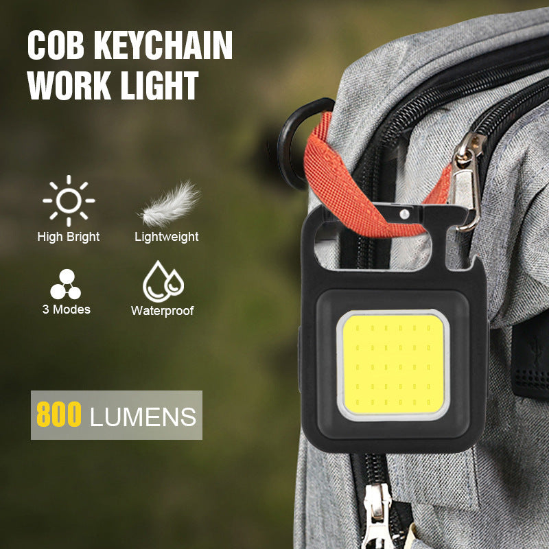 Mini luz LED USB para llavero, de aleación, para exteriores, luz nocturna de emergencia para el hogar, luz de reparación de automóviles, luz de camping