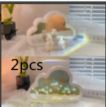 Tulipán Lámpara de Noche Material DIY Nube Tulipanes Lámpara de Noche Espejos Decorativos Marco de Fotos Luces de Mesa LED Coreano Creativo Escritorio Dormitorio Hecho a Mano Regalos de Cumpleaños