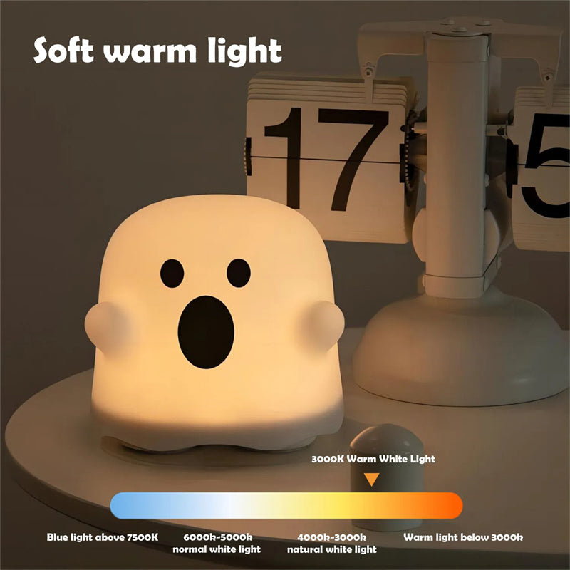 Lámpara de noche de silicona para decoración del hogar, lámpara LED con sensor táctil para mesita de noche, dormitorios de niñas, decoración de sala de estar, regalo de cumpleaños para niños, decoraciones de Halloween