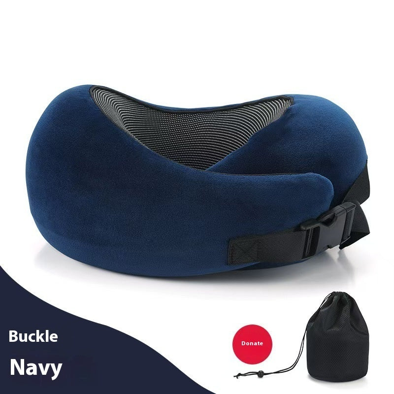 Almohada de viaje para el cuello de espuma viscoelástica suave, en forma de U, soporte ajustable, para dormir cómodamente en avión, coche, oficina, para la siesta