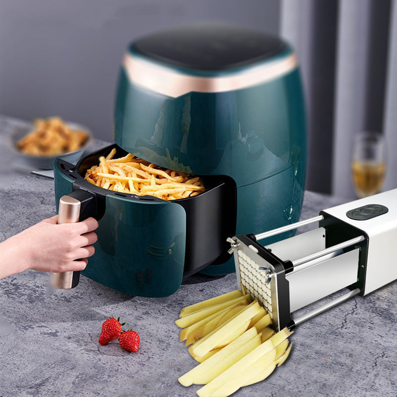 Cortador Eléctrico de Papas Fritas para Cocina con Cuchillas de Acero Inoxidable para Verduras, Papa, Zanahoria para Uso Comercial y Doméstico