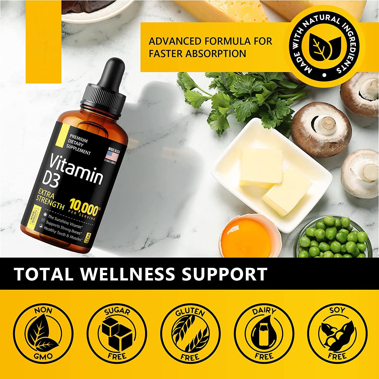 Gotas de vitamina D3 para el hogar