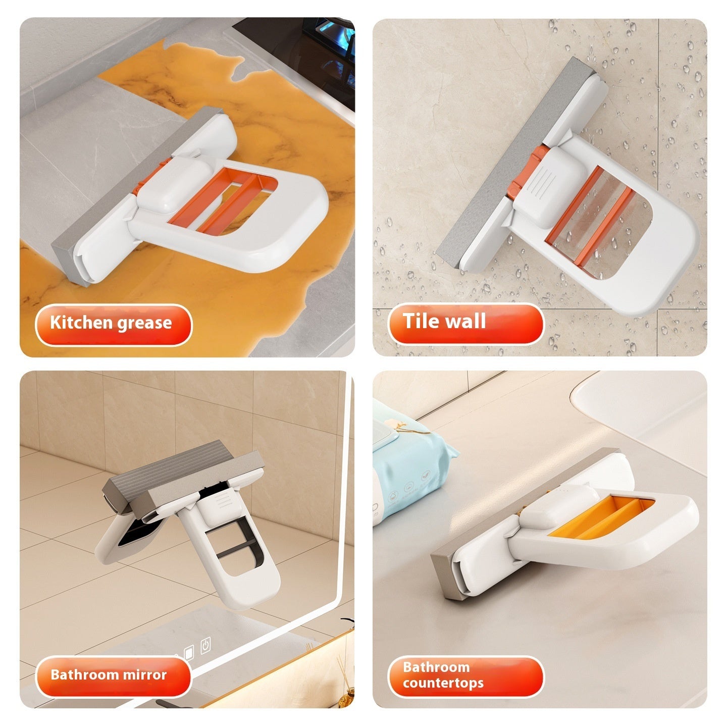 Mopa de escritorio mini de mano plegable, pequeña, de algodón, herramienta de limpieza de esponja para baño, cocina, escritorio, vidrio, sala de estar, coche