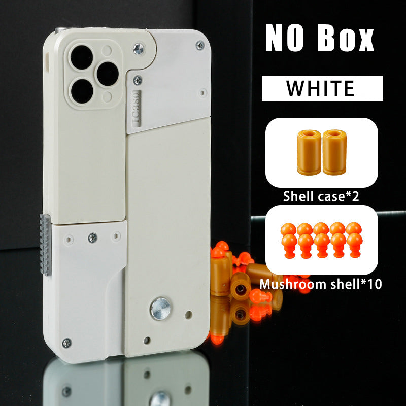 Pistola Plegable con Bala Automática, Juguete Lanza Carcasas, Creativo Juguete de Bala Blanda, Pistola con Apariencia de Teléfono Móvil, Juguete Interactivo para Niños al Aire Libre