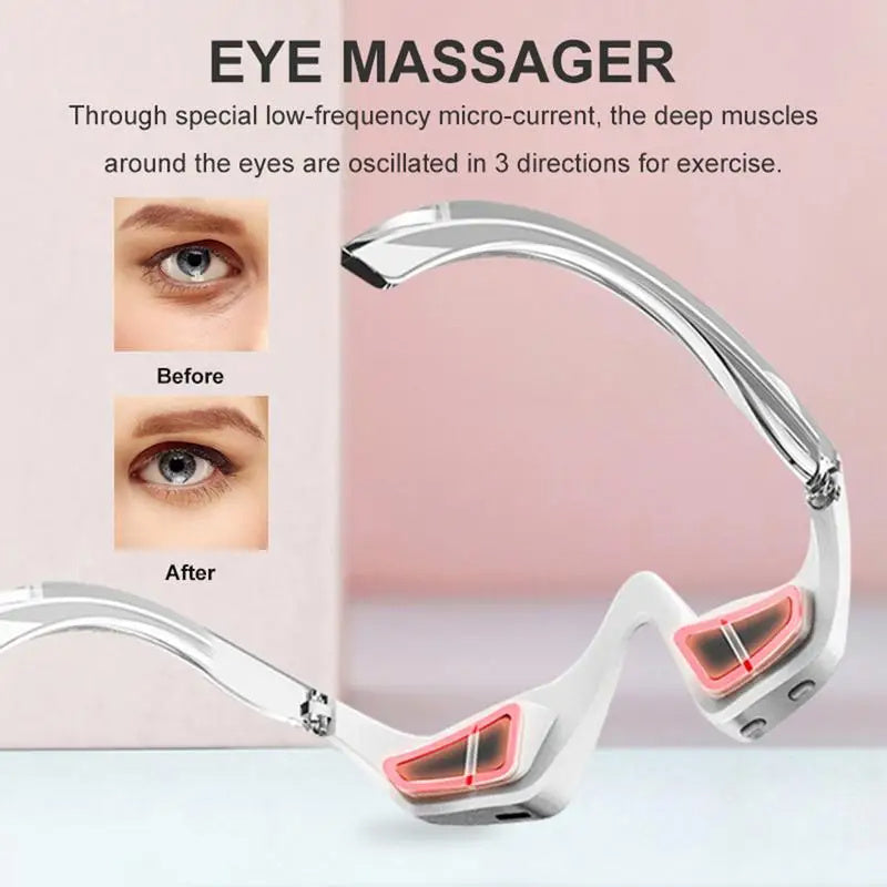 Instrumento de belleza ocular 3D Microcorriente Pulsada para Relajar los Ojos, Reducir Arrugas y Ojeras, Eliminar Bolsas de Ojos, Masajeador, Herramienta de Belleza