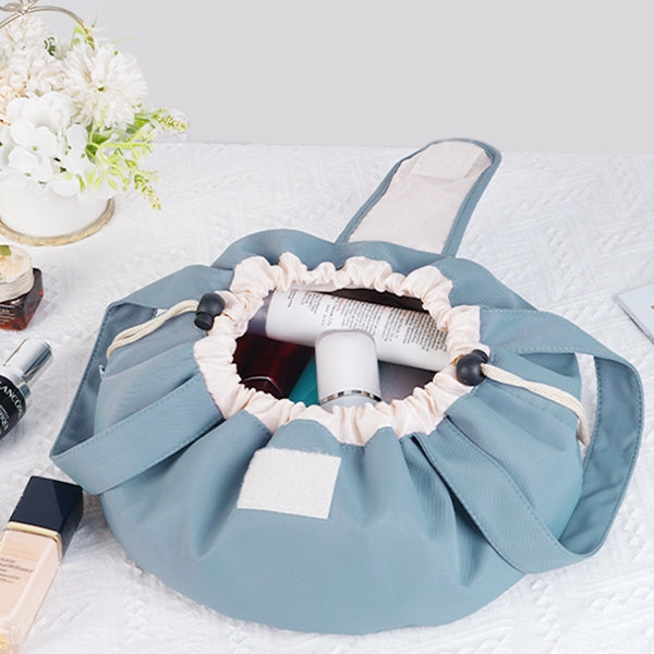 Neceser de Maquillaje con Cordón tipo Barril de Gran Capacidad para Mujer, Organizador de Artículos de Tocador, Bolsa de Almacenamiento de Viaje para Dama