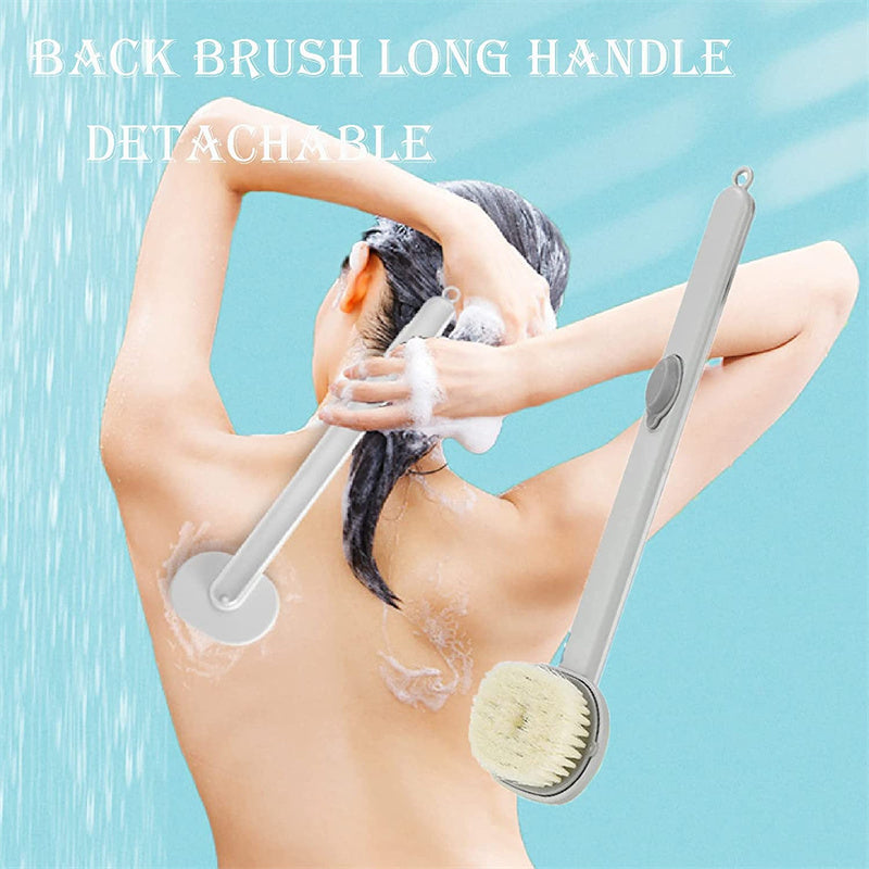 Cepillo de ducha doble propósito multifuncional desmontable, cepillo de baño para espalda, esponja de baño, cepillos limpiadores con mango, masajeador, cepillo de baño y artilugios