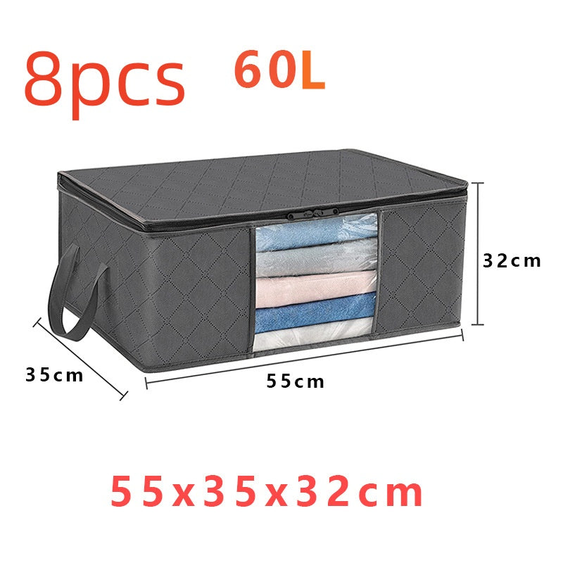 Caja de almacenamiento de gran capacidad con ventana transparente para edredones y ropa de algodón