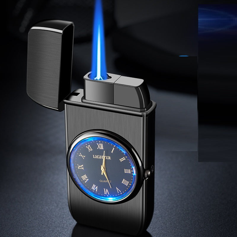 Encendedor de cigarrillos electrónico multifuncional creativo personalizado con forma de reloj, todo en uno, multiusos, con luz LED intermitente, regalo.