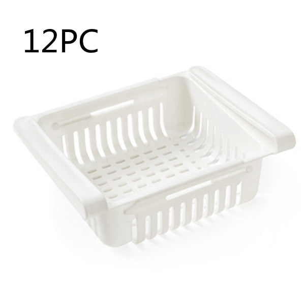 Cesta organizadora extensible para frigorífico, caja de almacenamiento multifunción para frigorífico de cocina