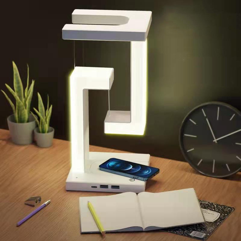 Lámpara de suspensión de carga inalámbrica creativa para smartphone, lámpara de equilibrio flotante para el hogar y el dormitorio
