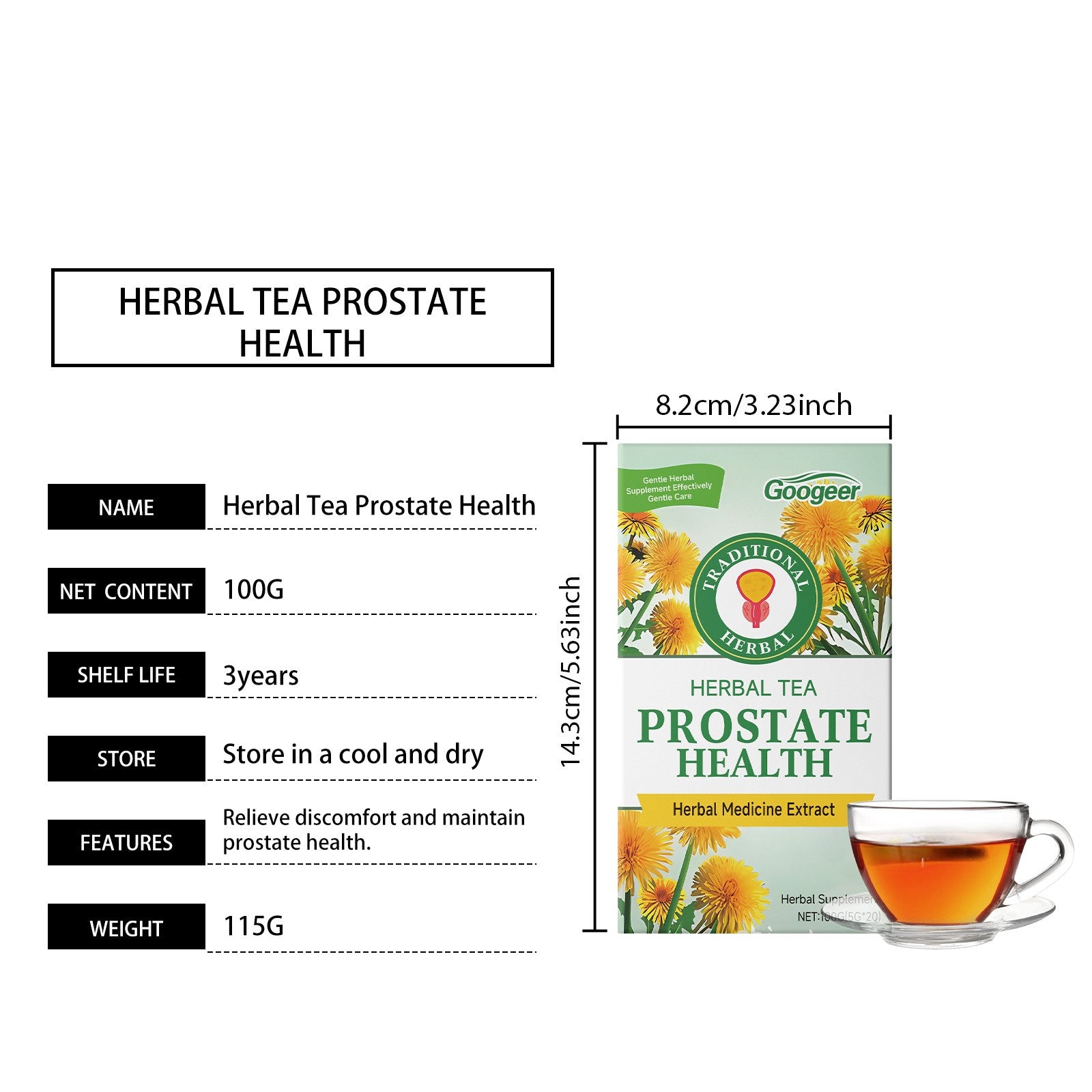 Té de hierbas para la salud de la próstata para el tratamiento corporal
