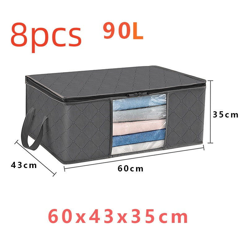 Caja de almacenamiento de gran capacidad con ventana transparente para edredones y ropa de algodón