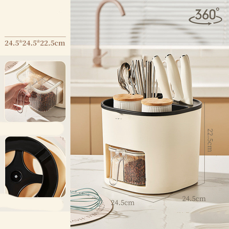 Almacenamiento de cocina multifuncional de gran capacidad, soporte para palillos y cucharas, cubiertos, cuchillo, tenedor, utensilios de cocina