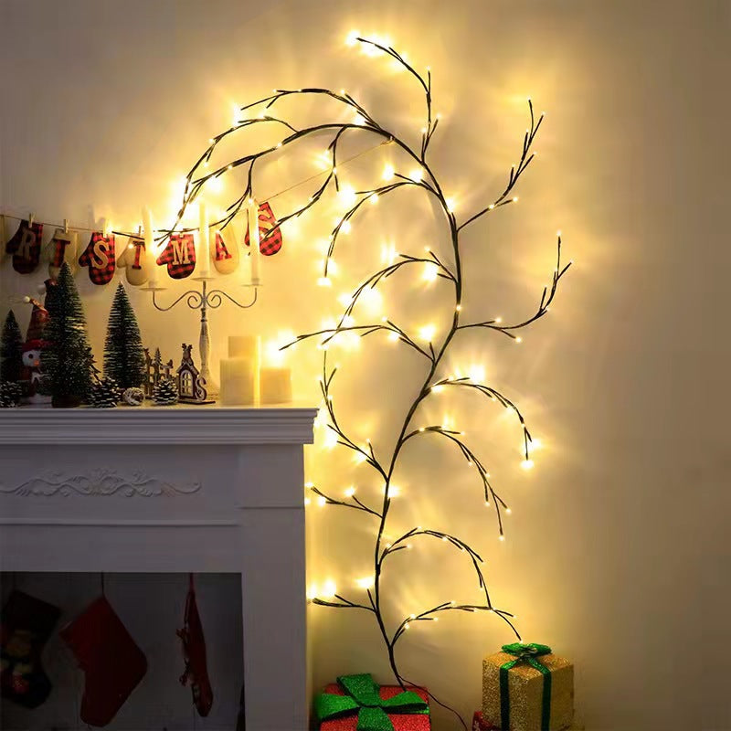 Enredaderas con luces Guirnalda navideña Luces flexibles DIY Ramas de sauce Luz LED para decoración de paredes de habitaciones y bodas