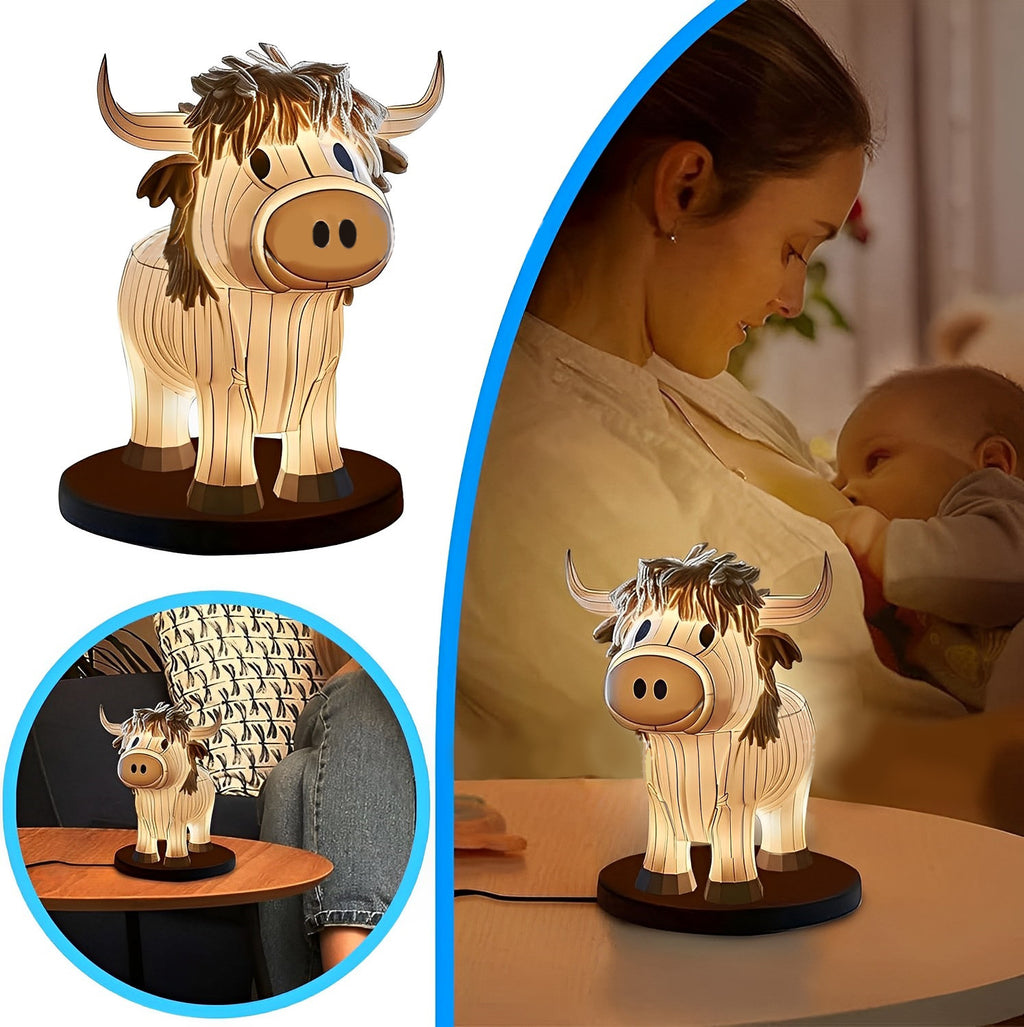 Lámpara de mesa Home Cow Lámpara de noche pequeña y divertida con forma de vaca