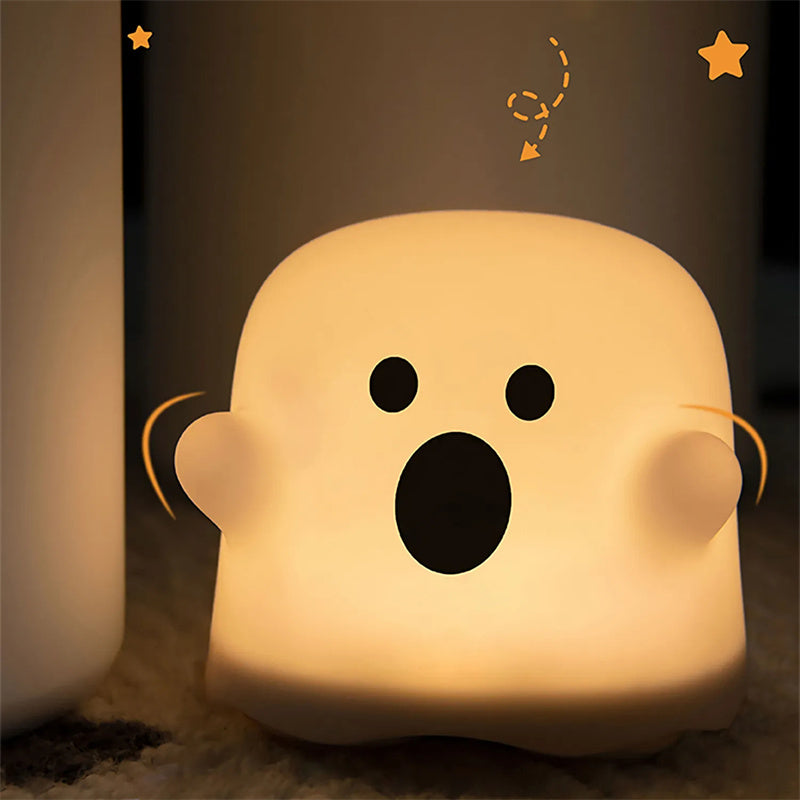 Lámpara de noche de silicona para decoración del hogar, lámpara LED con sensor táctil para mesita de noche, dormitorios de niñas, decoración de sala de estar, regalo de cumpleaños para niños, decoraciones de Halloween