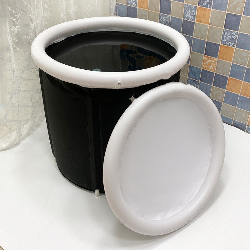 Baños de hielo portátiles Anillo de aire inflable de PVC Bañera Bañera doméstica Soporte de bañera plegable para terapia de recuperación al aire libre