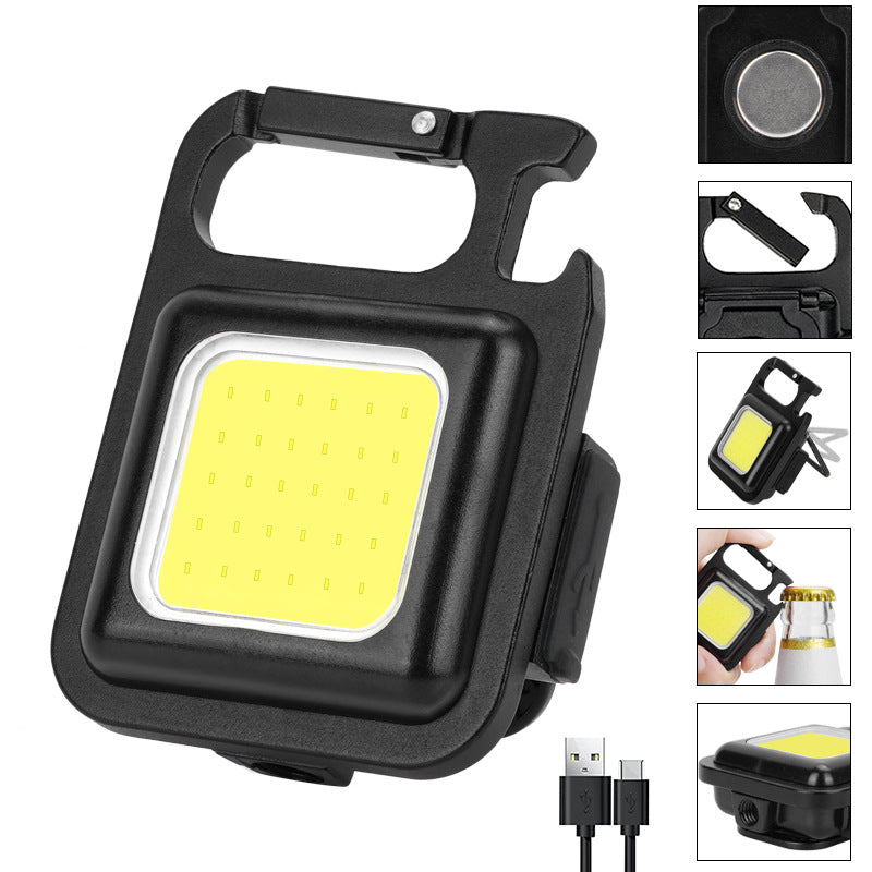 Mini luz LED USB para llavero, de aleación, para exteriores, luz nocturna de emergencia para el hogar, luz de reparación de automóviles, luz de camping