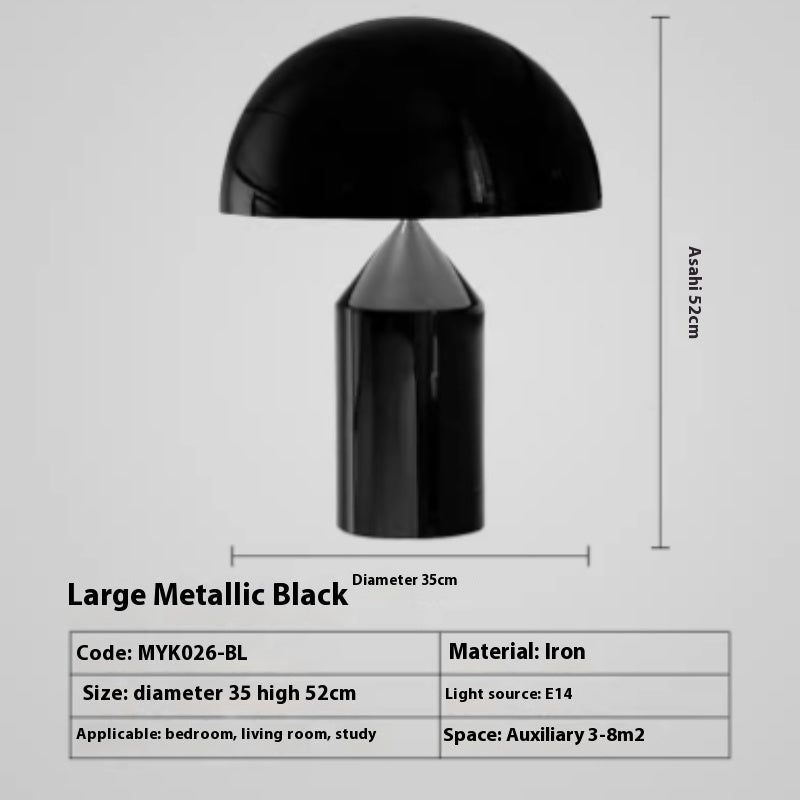 Lámpara de escritorio de hardware semicircular tipo seta, estilo posmoderno, creativa, sencilla, para habitación modelo, hotel, dormitorio, mesita de noche