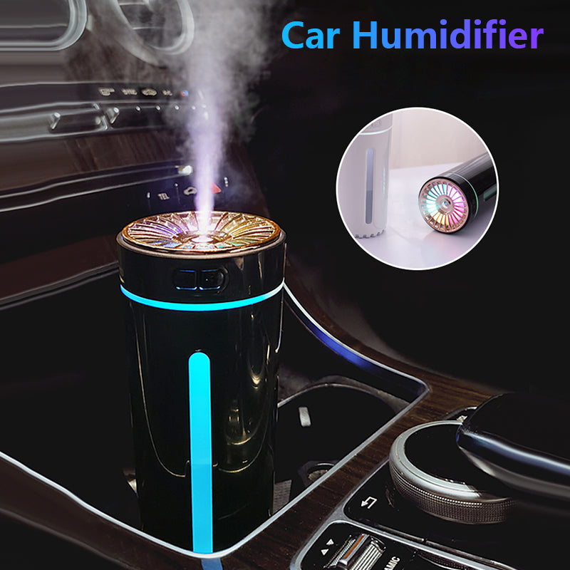 Humidificador de aire inalámbrico con luces de colores, ultrasónico silencioso, difusor purificador USB, 800 mAh recargable, fabricante de niebla fría para coche