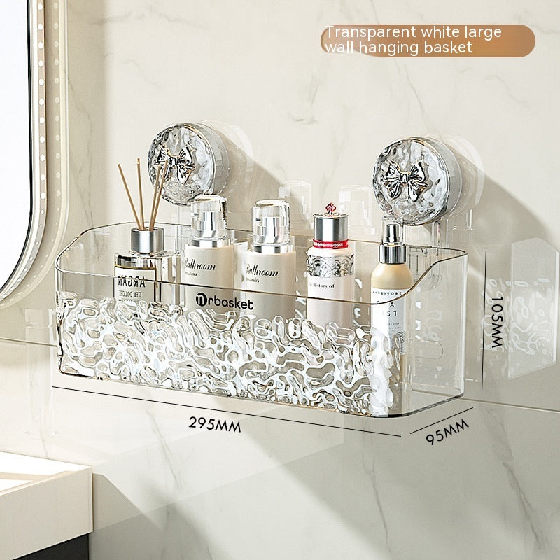 Caja de almacenamiento de tela facial de residuos, estante de almacenamiento de afeitadora montado en la pared del baño