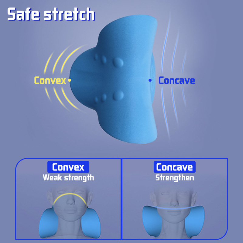 Estirador de cuello para el estiramiento de la columna cervical, relajación muscular por gravedad, almohada de masaje para hombros, alivio del dolor y corrección de la columna vertebral