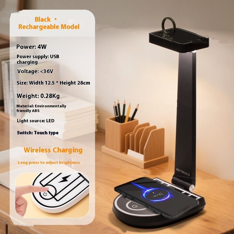 Lámpara de mesa creativa con soporte de baloncesto, cargador inalámbrico para teléfono móvil