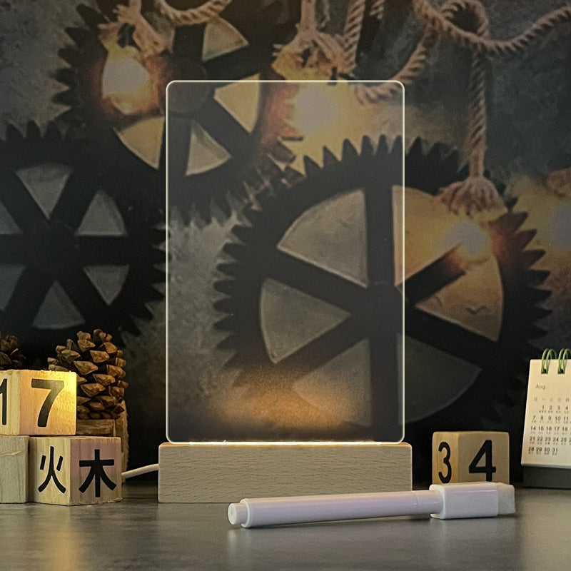 Tablero de notas creativo, luz nocturna LED creativa, tablero de mensajes USB, luz navideña con bolígrafo, regalo para niños, decoración para novia, lámpara de noche