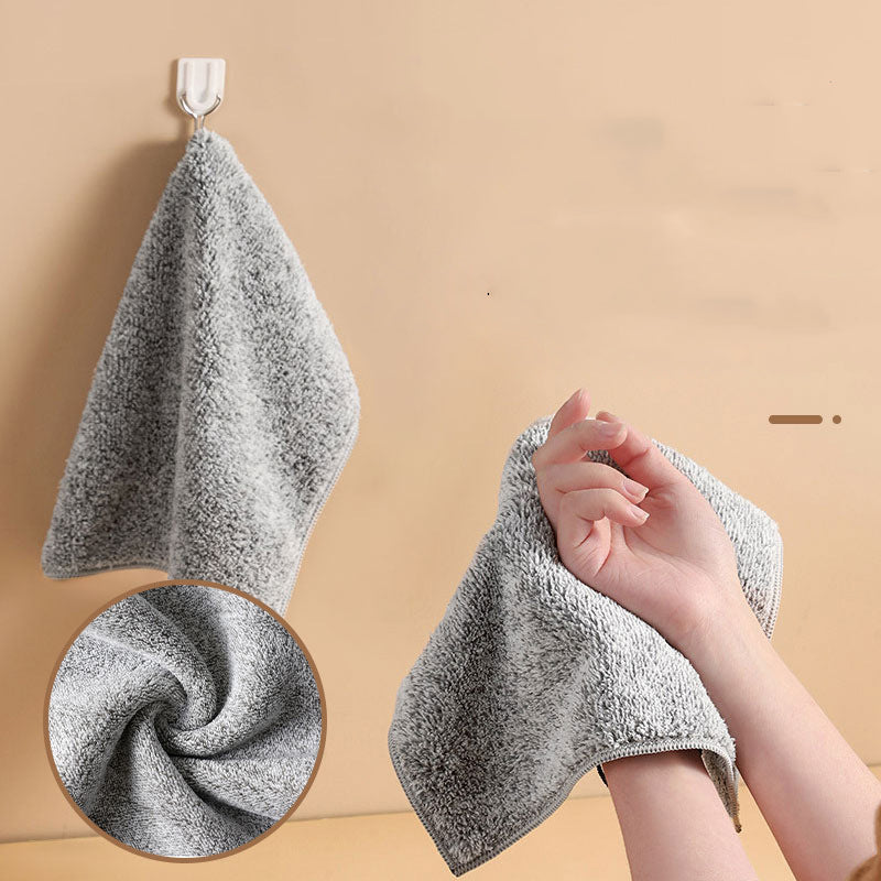 Toalla de bambú de carbón de fibra fina que no gotea aceite, espesa y con absorción de agua para la cocina