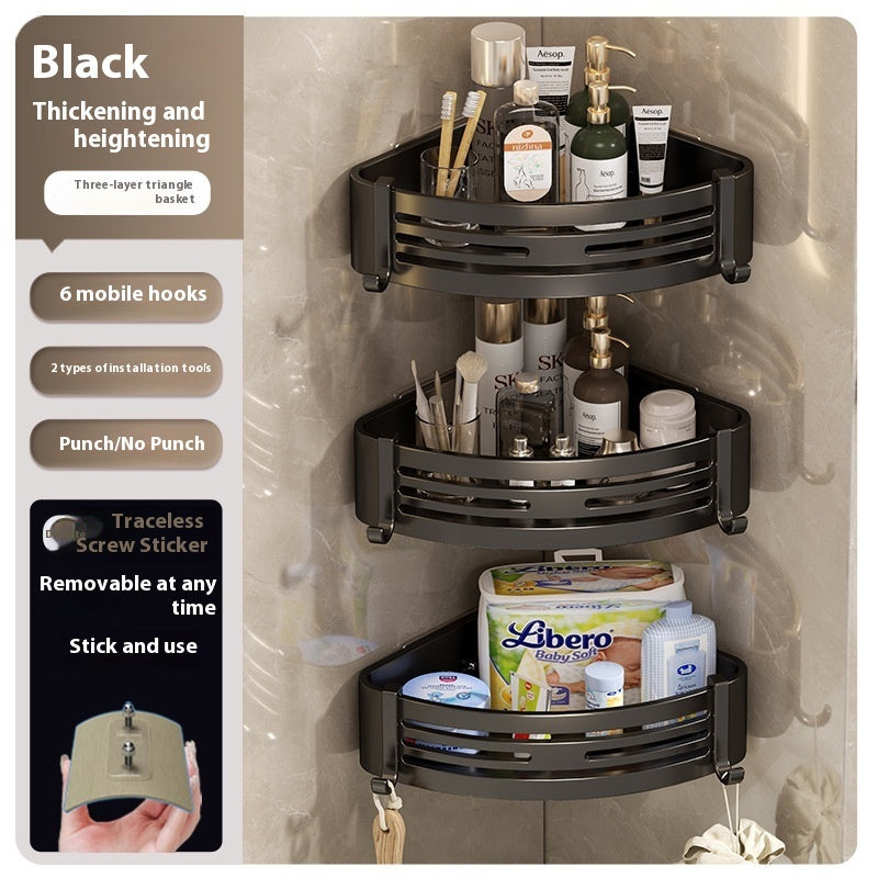 Estante triangular portátil elevado para almacenamiento de baño
