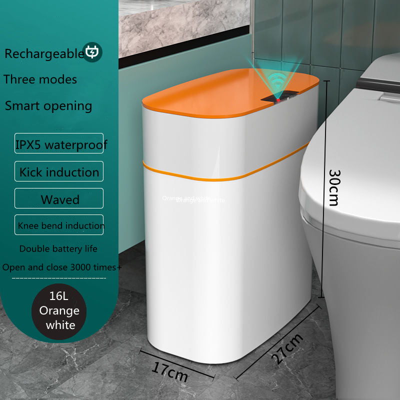 Bote de Basura Inteligente con Tapa para Dormitorio y Sala de Estar, Caja de Almacenamiento de Cocina, Bote de Basura con Inducción, Caja Pequeña para Coche, Cubo de Basura Inteligente Automático, Contenedor de Basura Inteligente