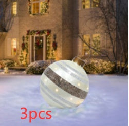 Bolas de adorno navideño de PVC para exteriores de 60 CM, bolas decoradas inflables de PVC, bolas gigantes grandes, adornos para árboles de Navidad, juguete de bola