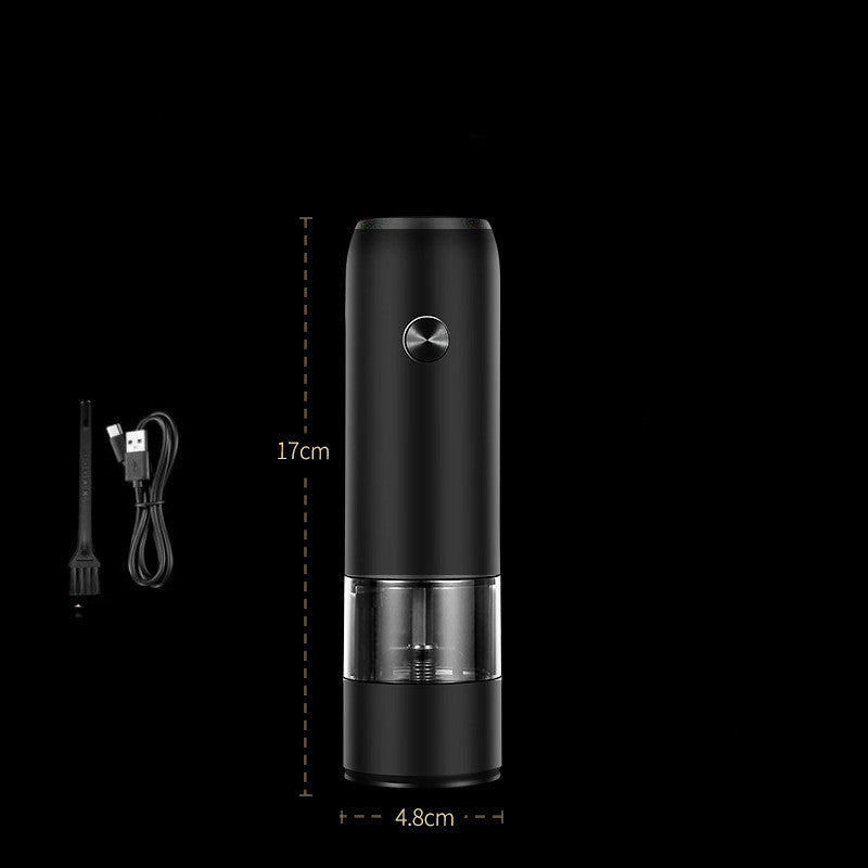 Juego de molinillo eléctrico recargable de pimienta y sal, con una sola mano, no necesita batería, molinillo automático con grosor ajustable, luz LED recargable.