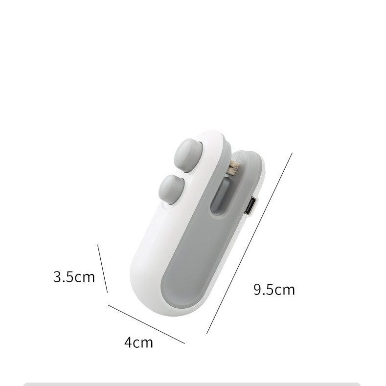 Máquina Selladora al Vacío de Bolsas de Patatas Fritas, Sellador Térmico Manual al Vacío, Sellador Térmico Portátil Recargable por USB para Almacenamiento de Alimentos, Clip para Bolsas, Gadgets de Cocina