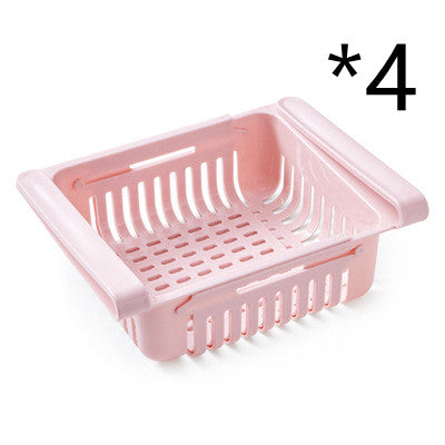 Cesta organizadora extensible para frigorífico, caja de almacenamiento multifunción para frigorífico de cocina